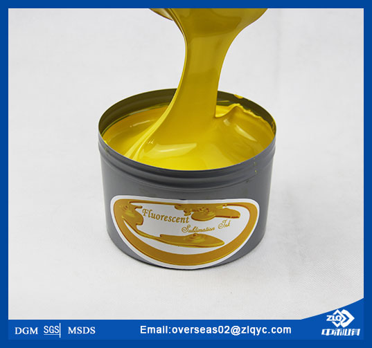 Fluorescent sublimation offset ink